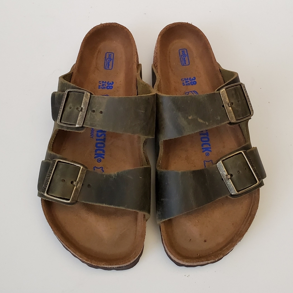 Birkenstock Arizona Jade Leather Sandals 38